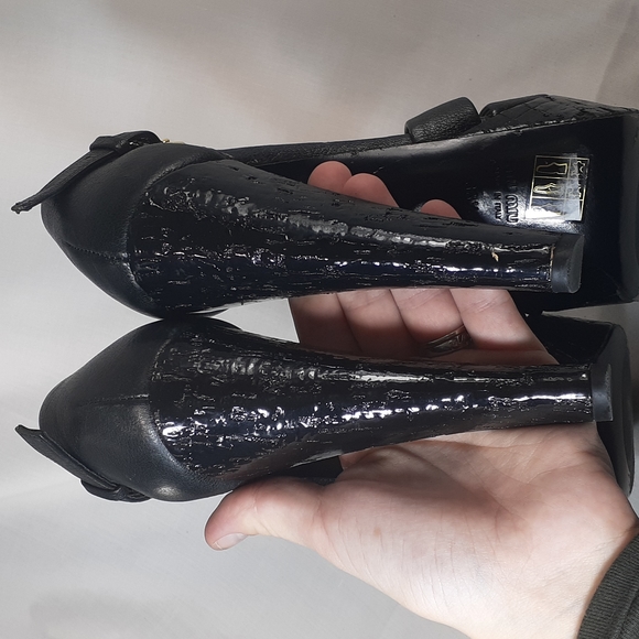 Miu Miu black leather platform heels size 38.5 size 8.5 - Picture 8 of 11